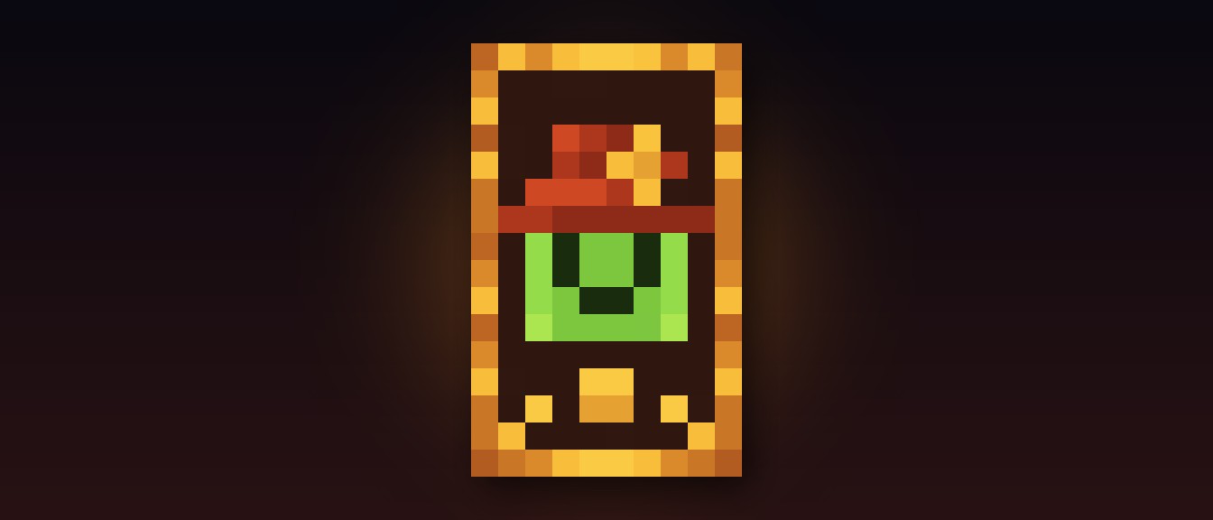 The unannounced Minecraft Halloween witch cape, enlarged from its 10x16 texture