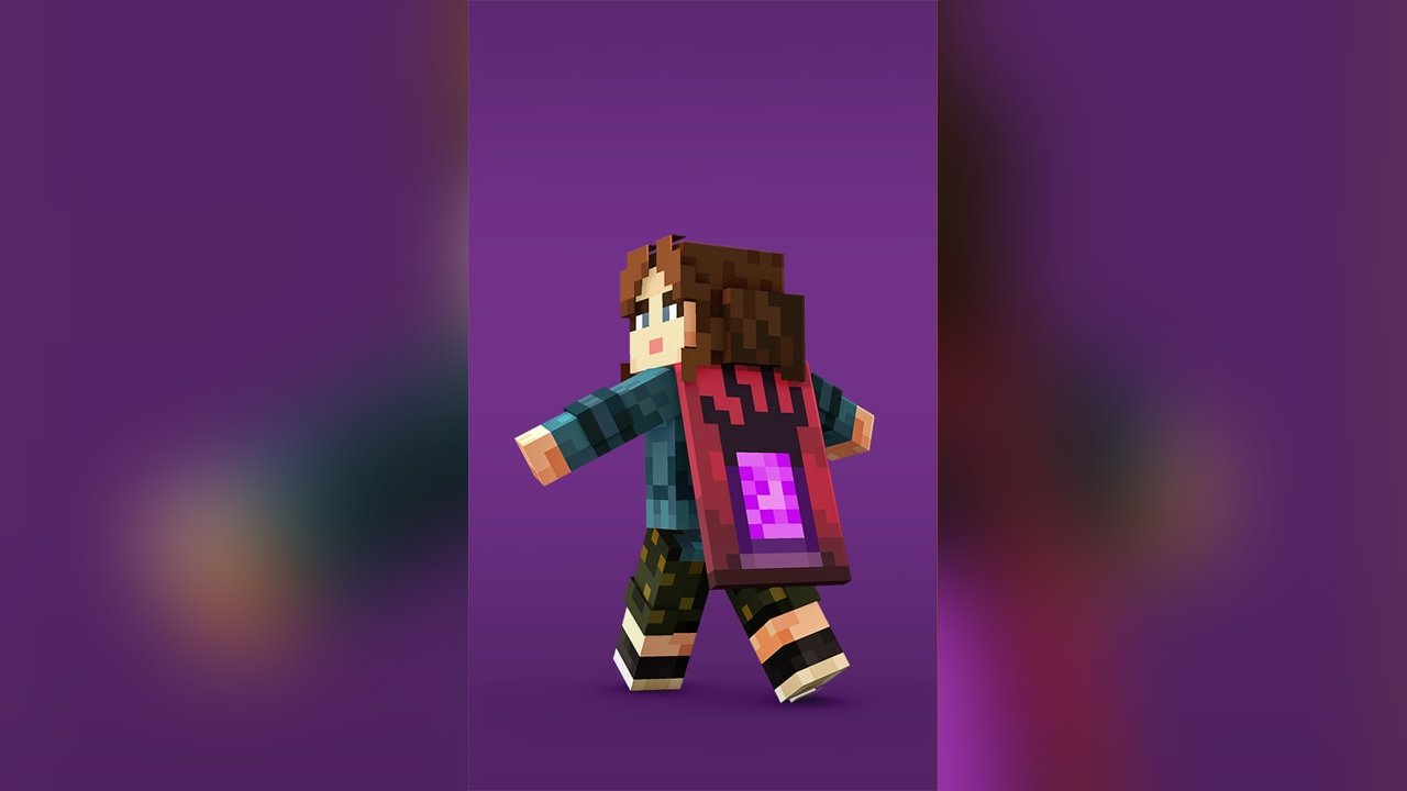 Official A Minecraft Movie Capes art showing the Menace Cape (2025)