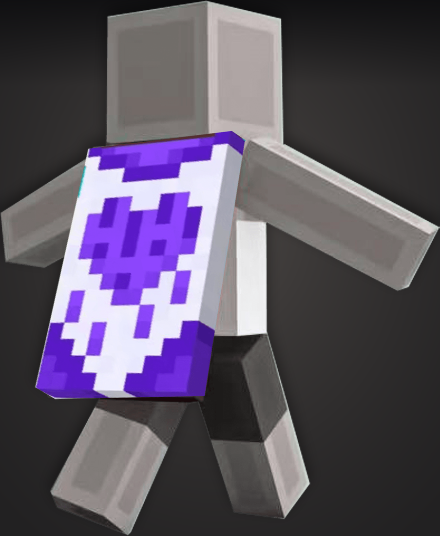 The Minecraft Purple Heart Cape from the 15th anniversary Twitch campaign in May 2024
