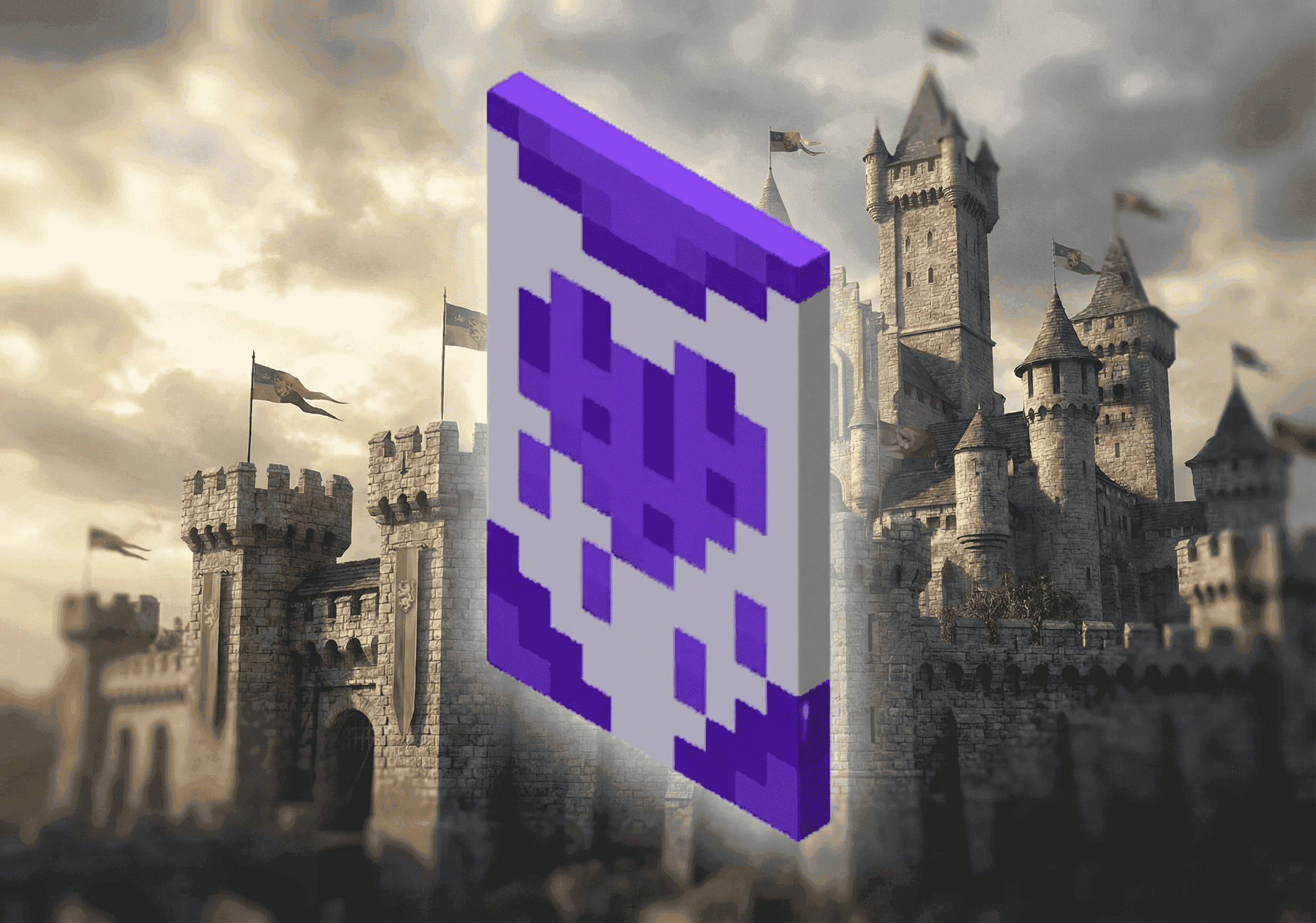 Purple Heart Cape - rare Minecraft cape sold at MC Capers